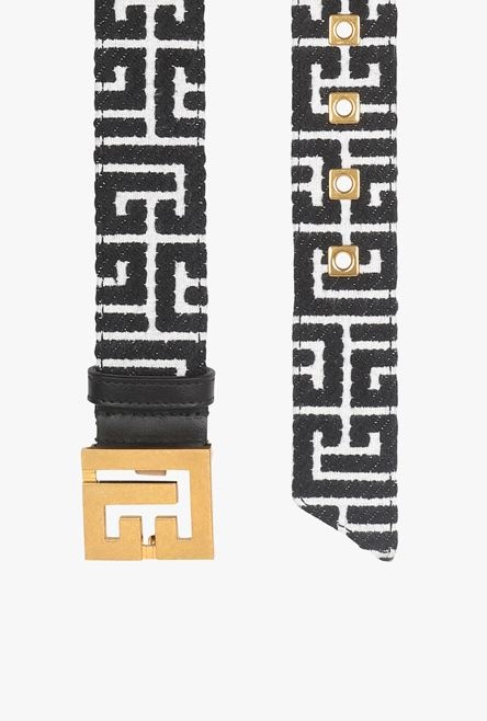 Bicolor white and black jacquard PB Belt belt - 4