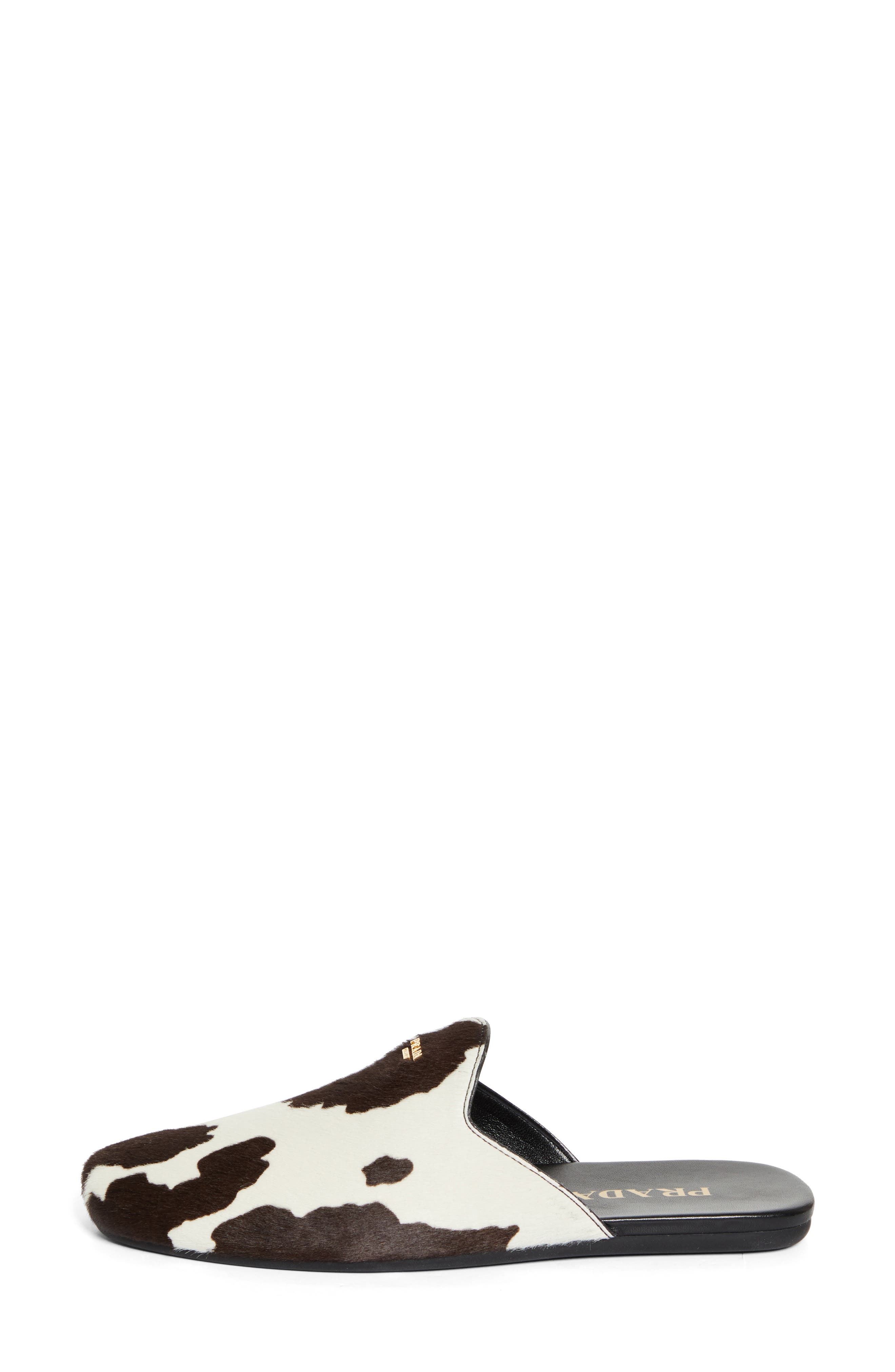 Prada Genuine Calf Hair Mule in Bianco/Moro at Nordstrom - 3