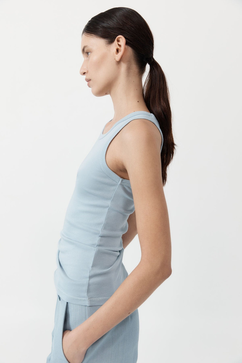 Organic Cotton Singlet - Stone Blue 3