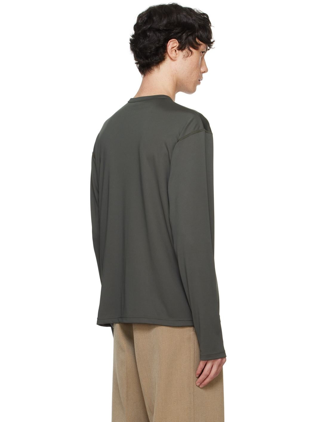 Green Printed-Logo Long Sleeve T-Shirt - 3