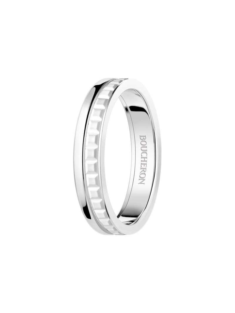 Women's Quatre Double White Edition 18K White Gold & PVD Wedding Band - White Gold 1