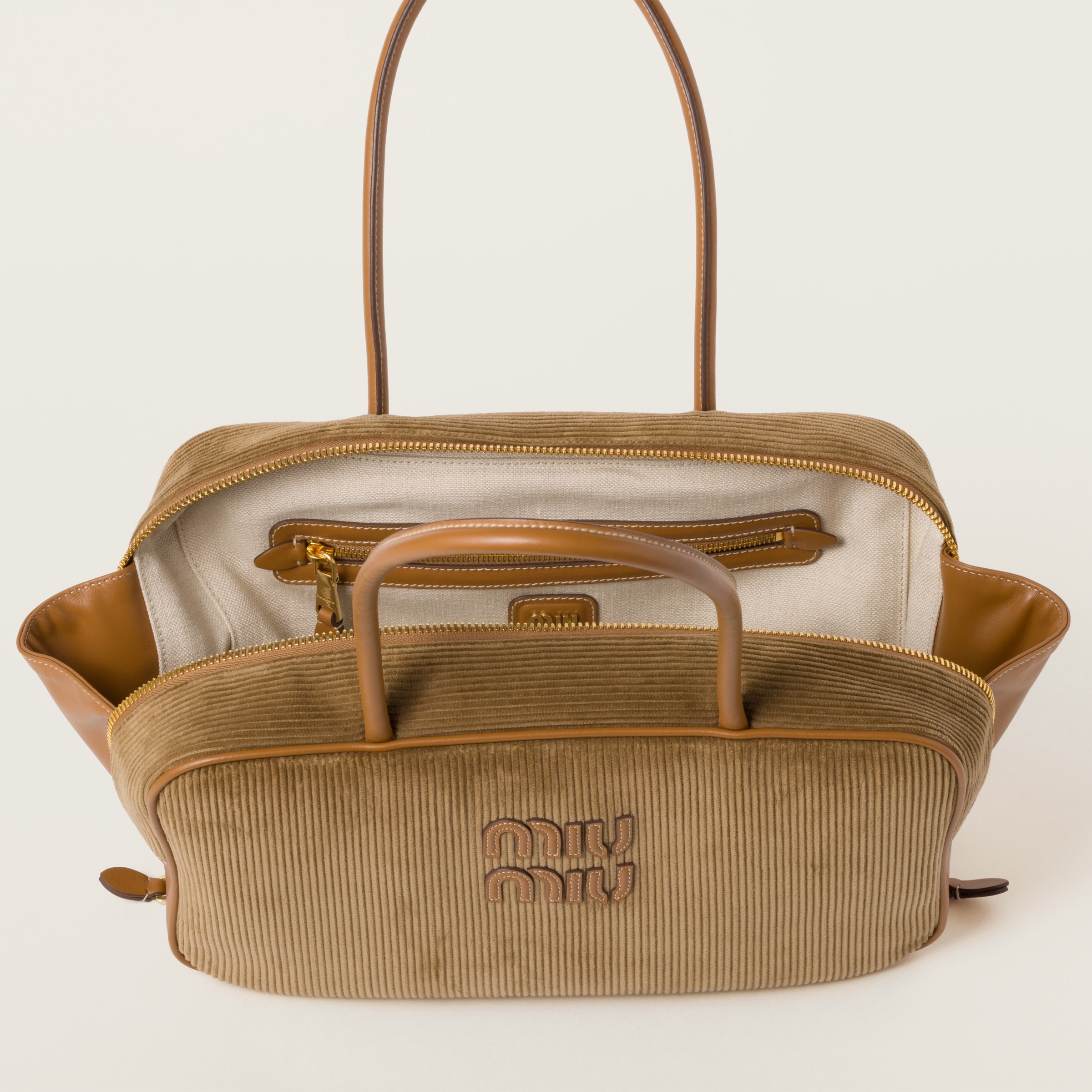 Beau corduroy top-handle bag - 4