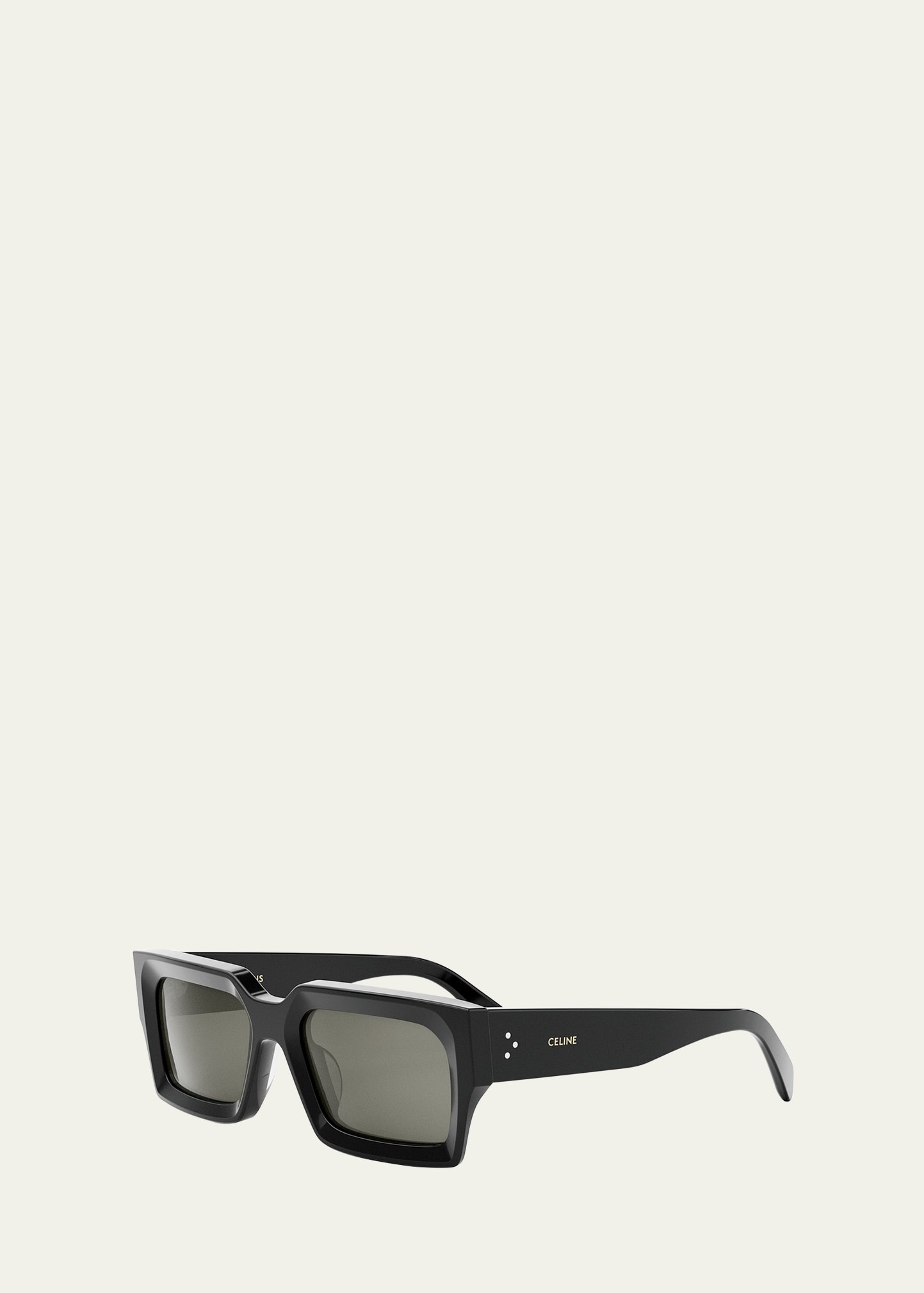 Bold 3 Dots Beveled Acetate Rectangle Sunglasses - 2