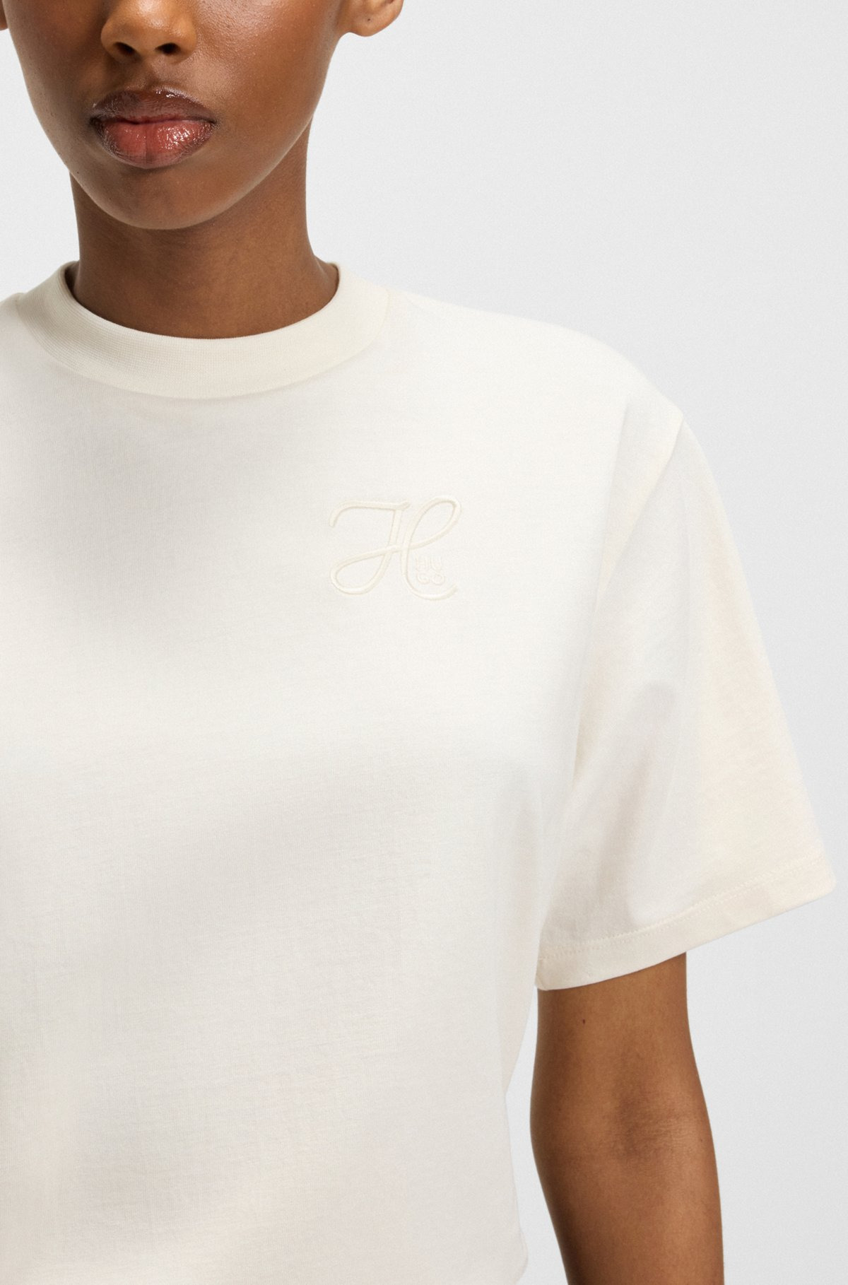 RELAXED-FIT T-SHIRT IN COTTON JERSEY WITH EMBROIDERED MONOGRAM - 5
