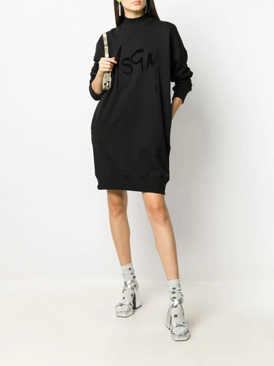 MSGM logo print sweatshirt dress outlook