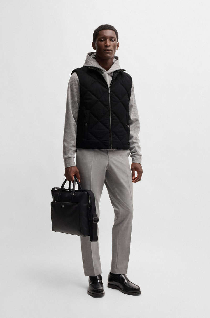 BOSS DIAMOND-QUILTED GILET WITH RIBBED-COTTON TRIMS outlook