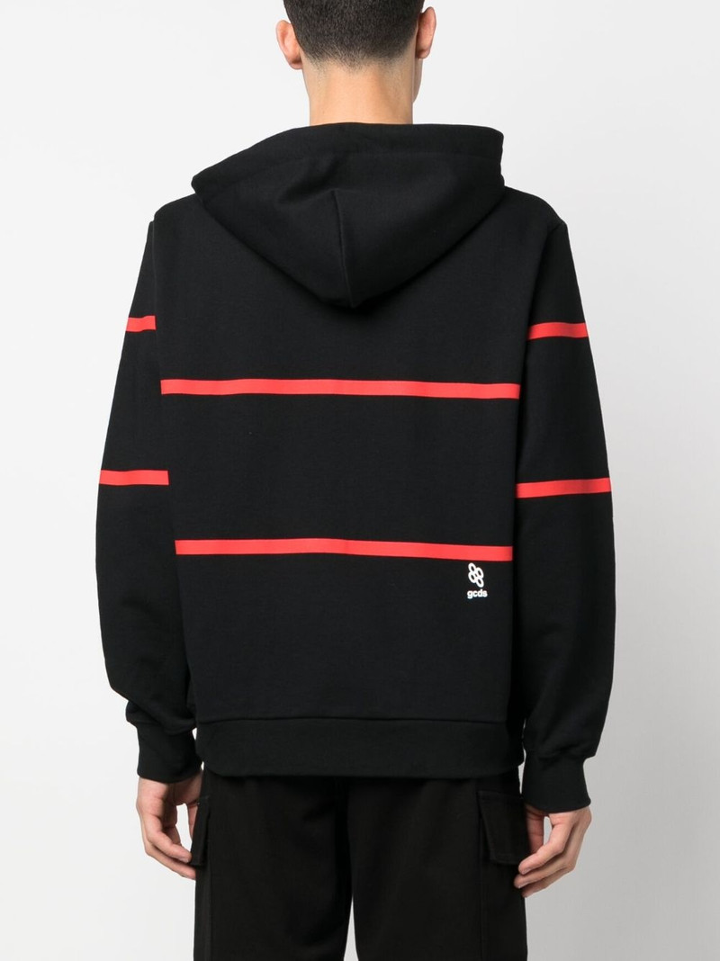 stripe-print zip-up hoodie 4