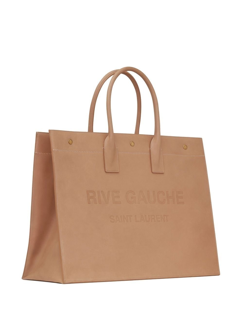 Rive Gauche embossed leather tote bag - 4