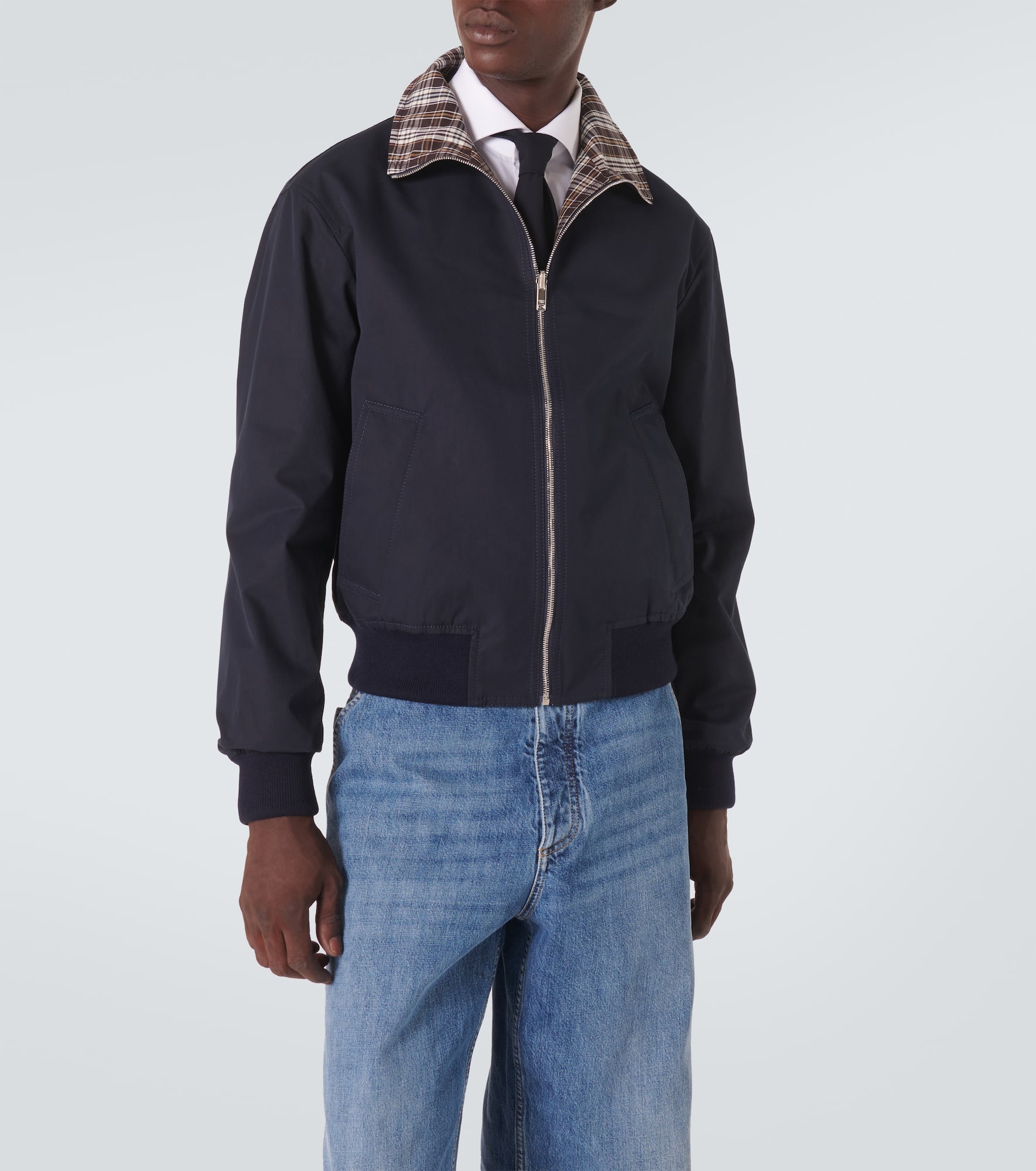Reversible checked cotton blouson - 3