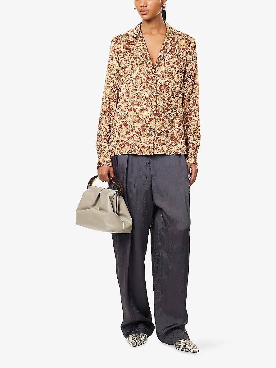Notch-Collar Floral-Print Woven Shirt - 2