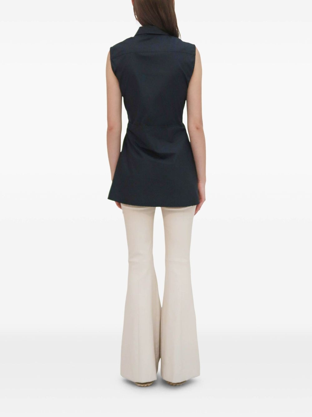sleeveless asymmetric shirt - 5
