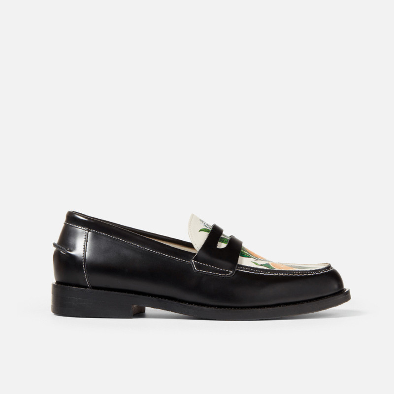Wilde Hand-Painted Orange Penny Loafer - Women's 4