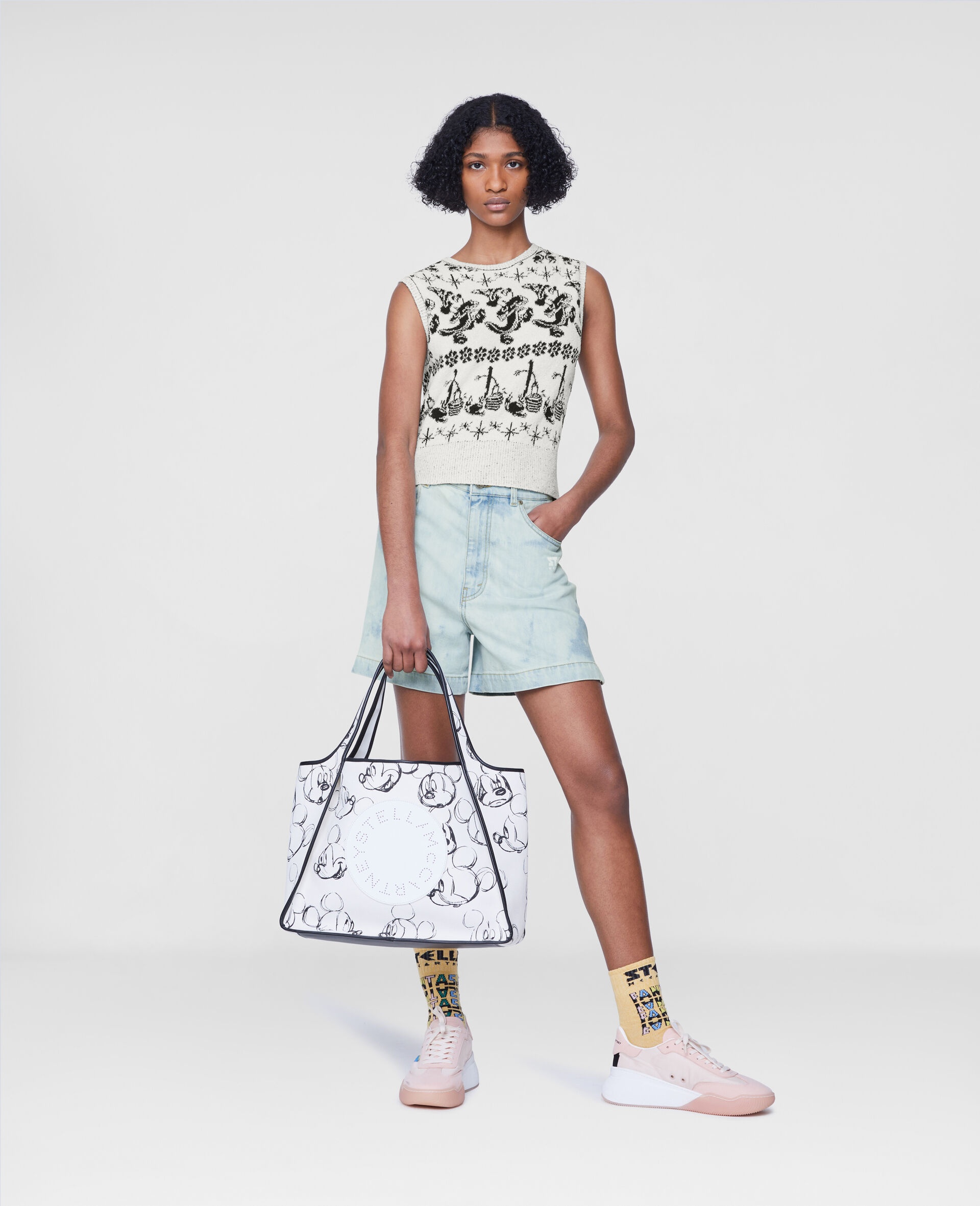 Fantasia Mickey Print Denim Shorts - 2