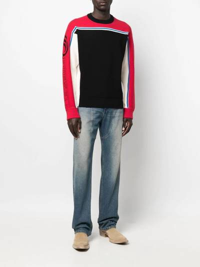 Diesel logo-print crew neck jumper outlook