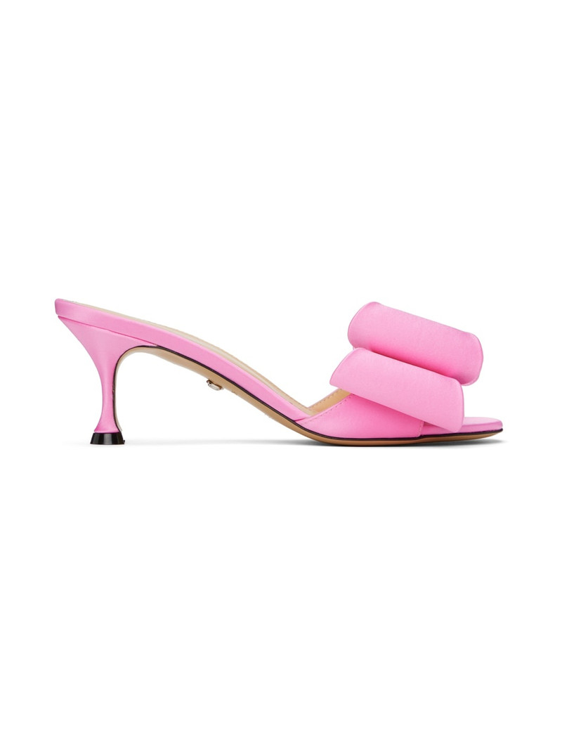 Pink 'Le Cadeau' Satin 65 Heeled Sandals 1