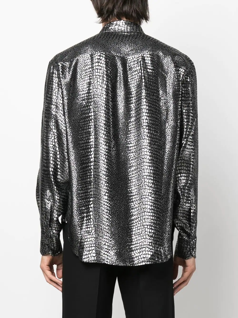 metallic-effect long-sleeve shirt - 4