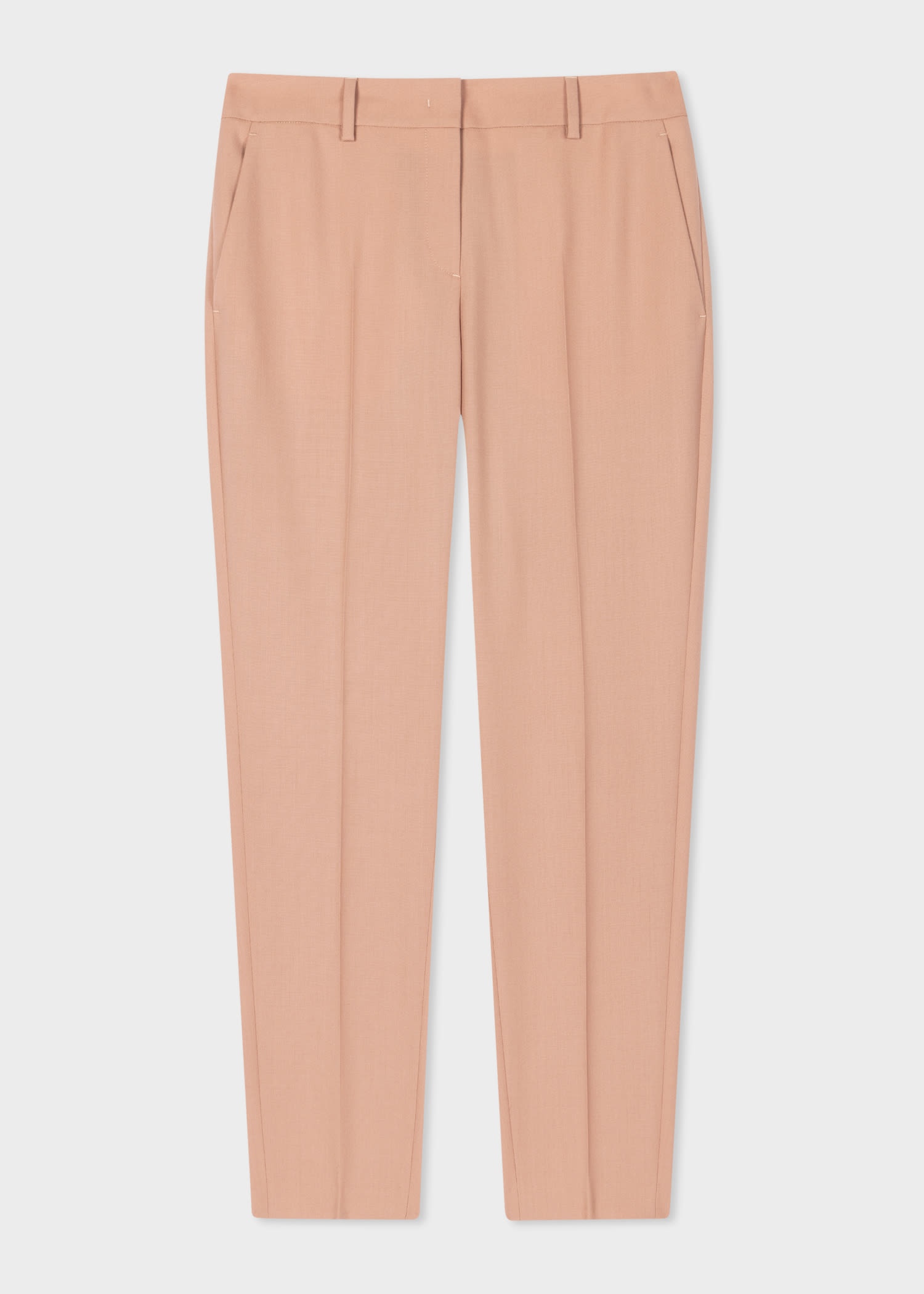 Warm Nude Wool Hopsack Trousers - 1