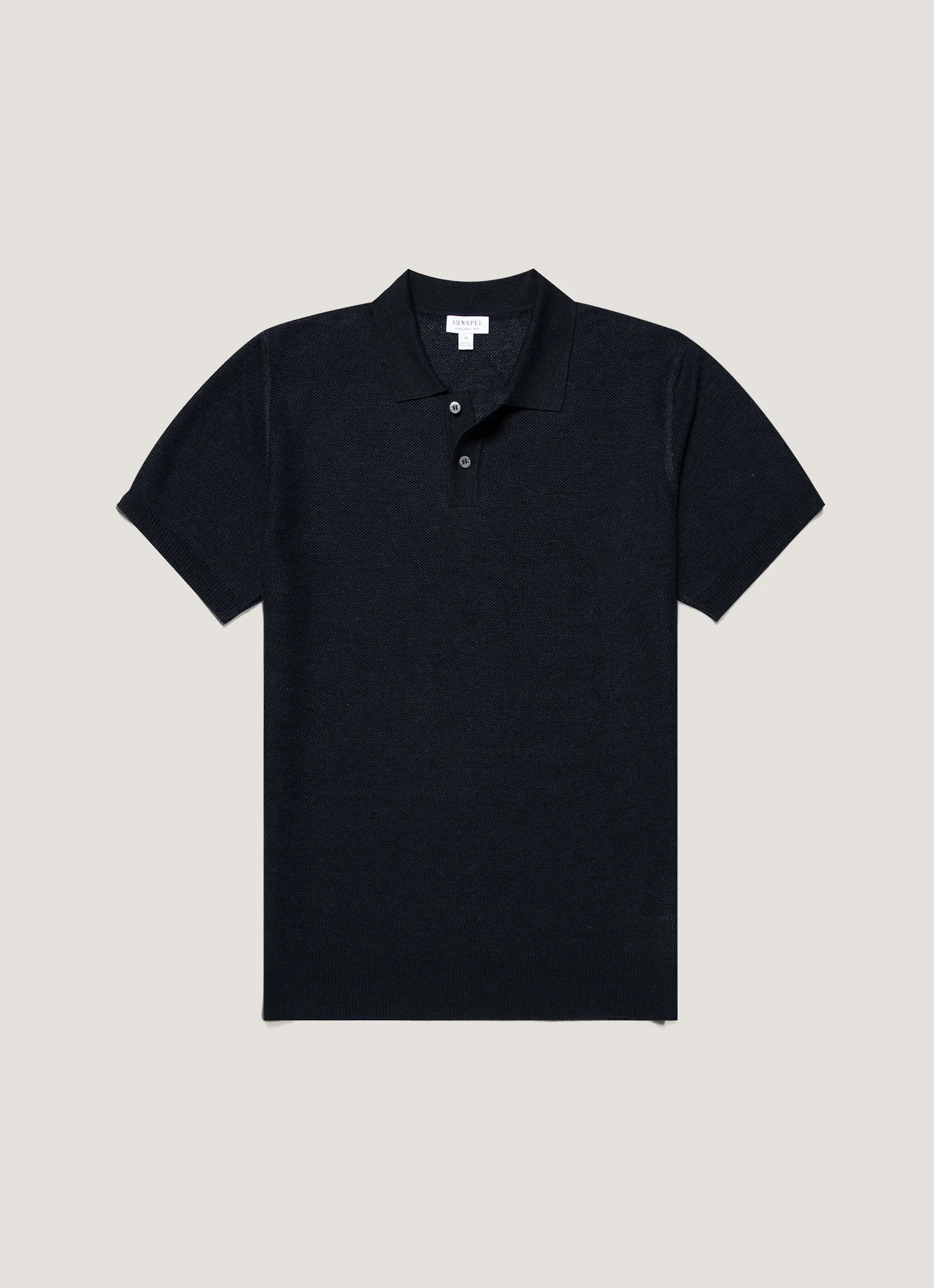 Silk Linen Honeycomb Polo - 1