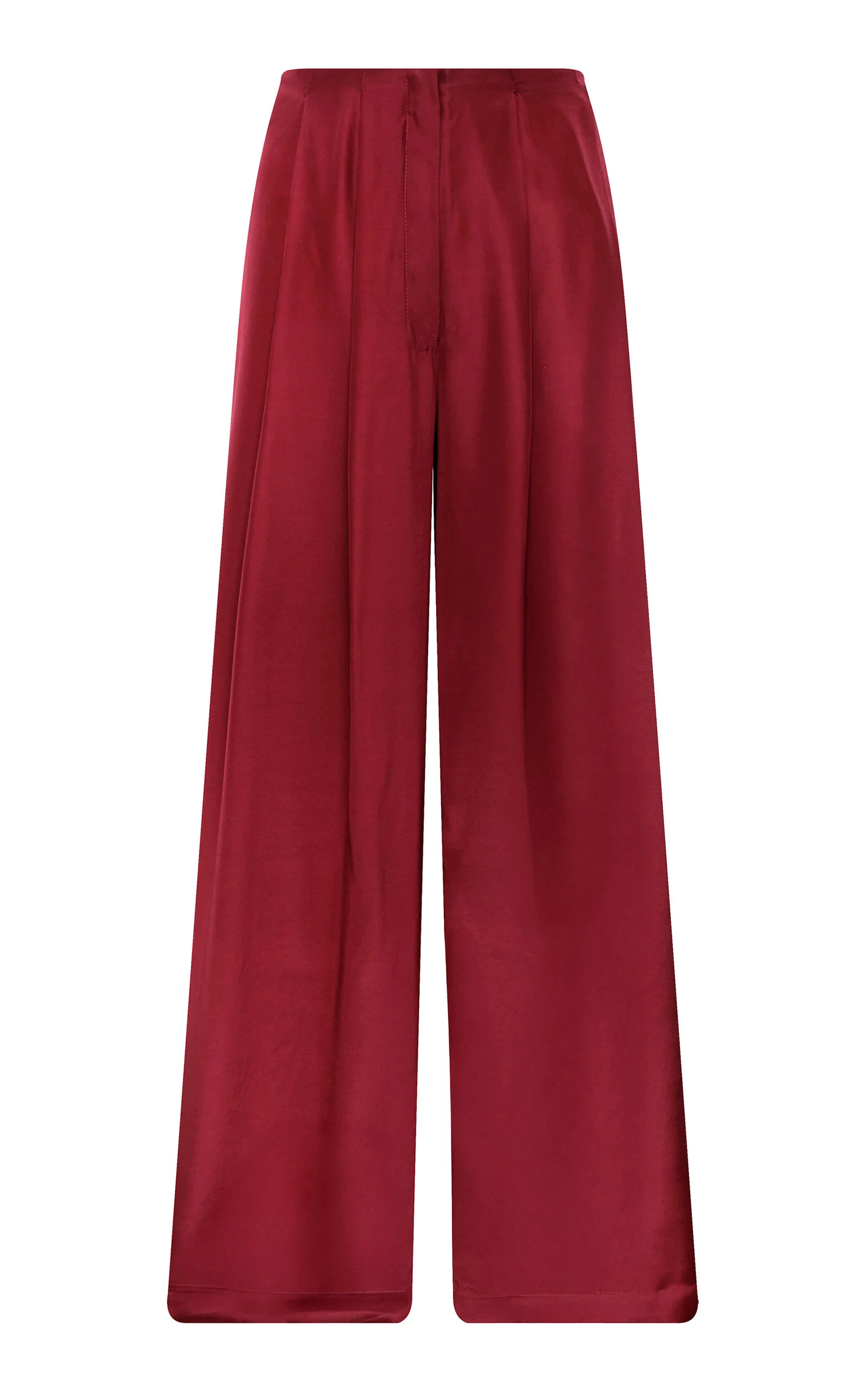 Origen Mid-Rise Silk Wide-Leg Pants red - 1