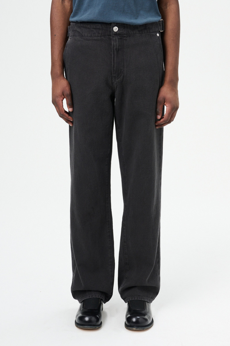 Our Legacy Trucker Trouser Ash Black Reborn Canvas outlook