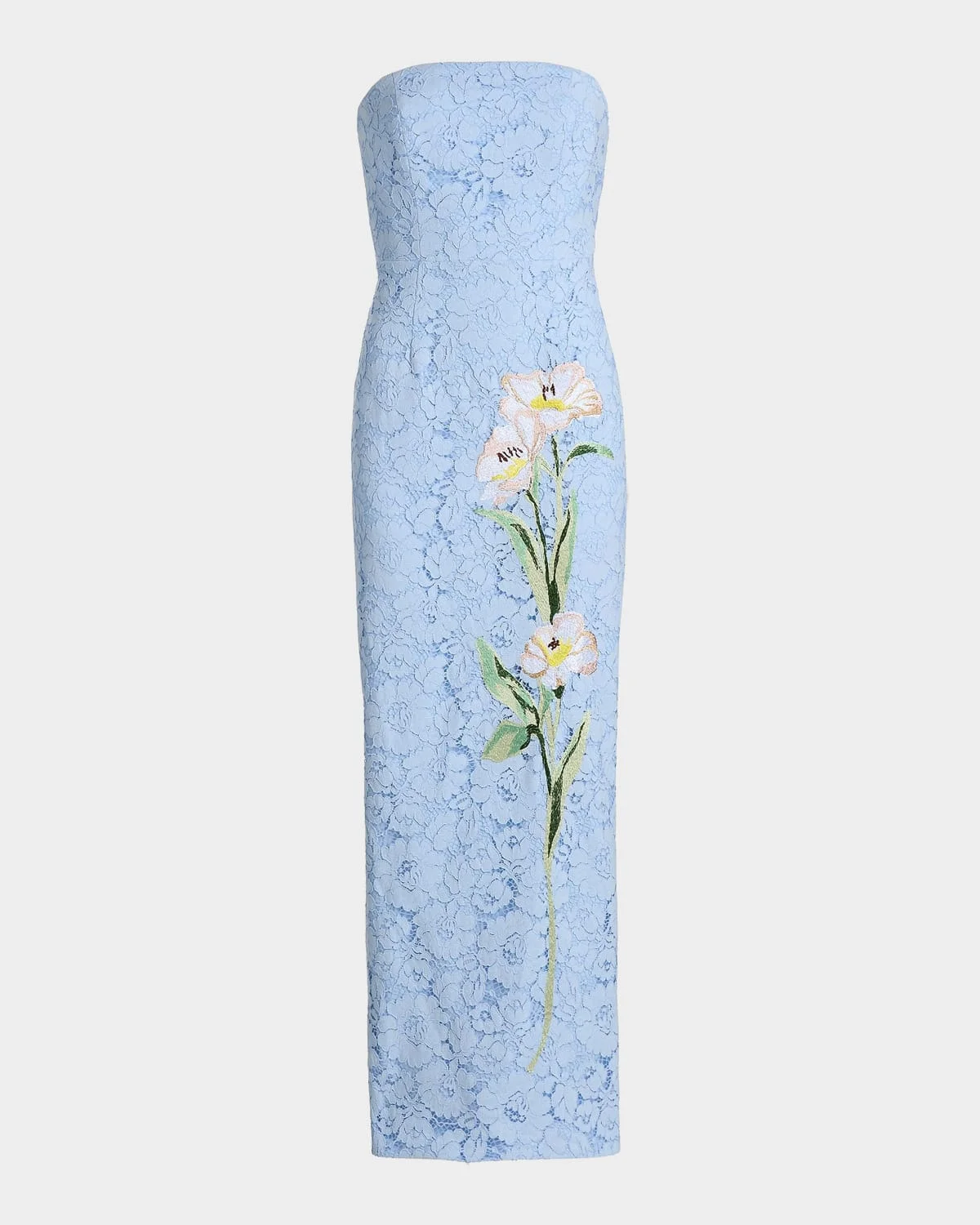 Dolores Strapless Floral Lace Midi Dress - 1