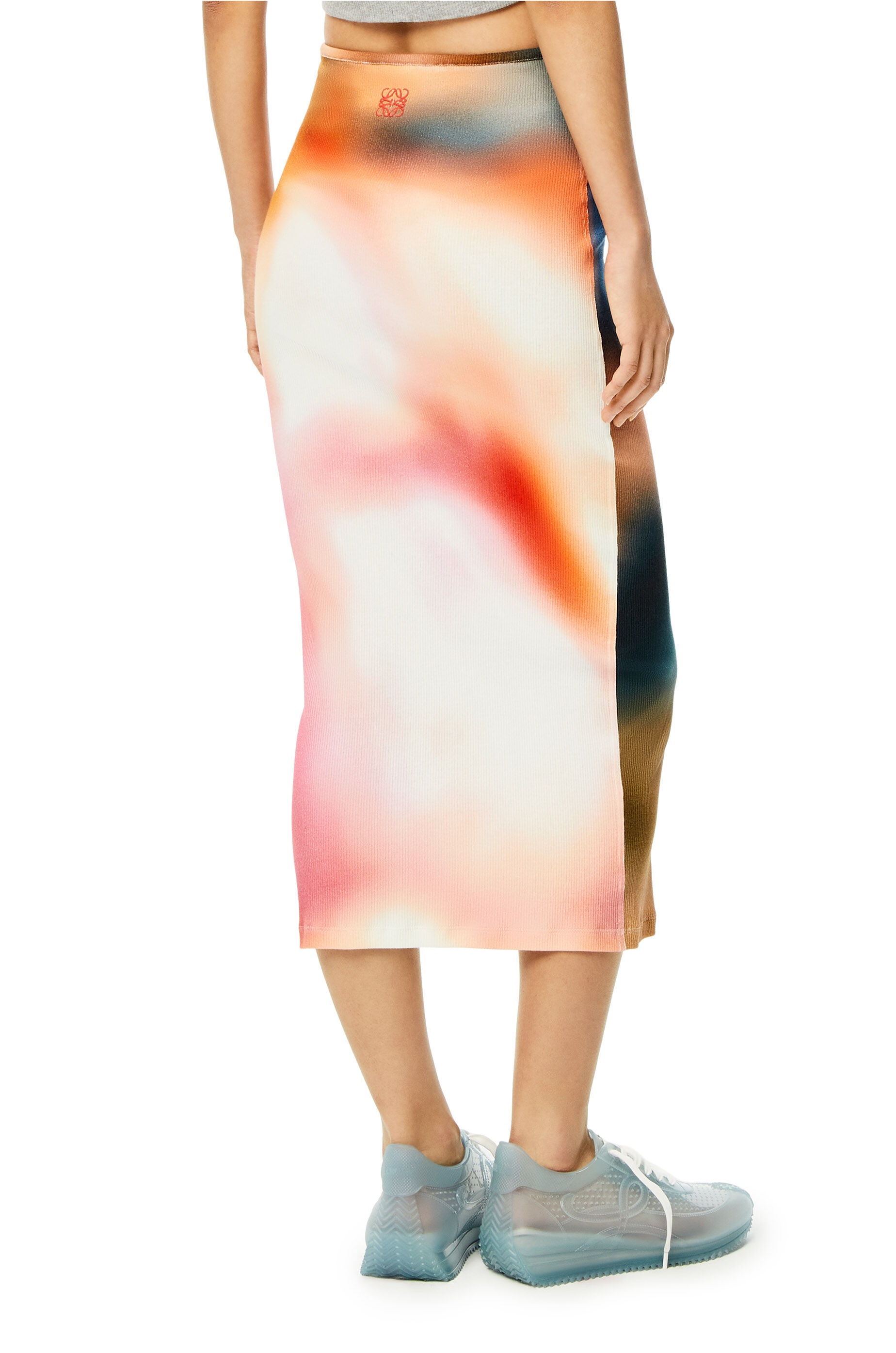 Blur print tube skirt in cotton - 4