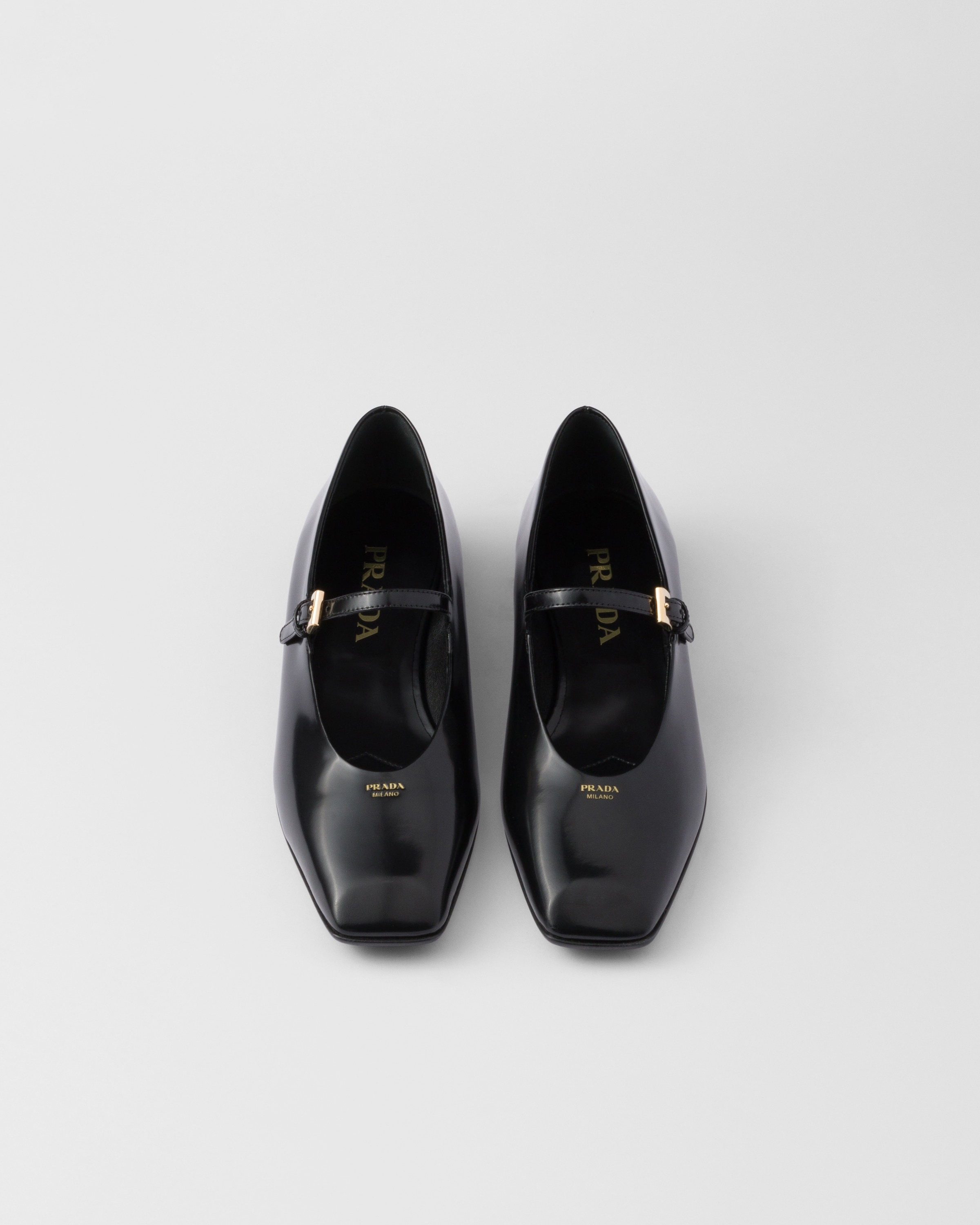 Brushed leather Mary Jane ballerinas - 3