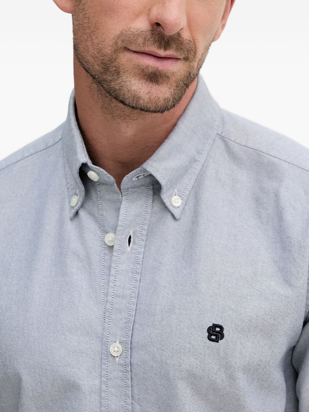 oxford-cloth logo shirt - 4