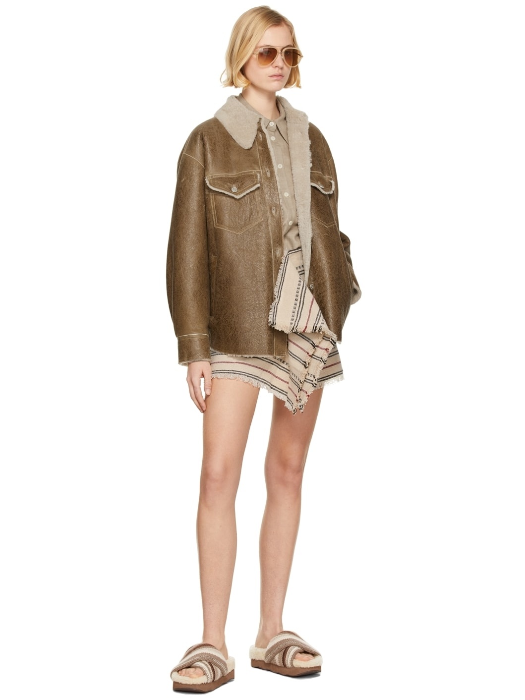 Beige Jiloa Short Skirt - 4