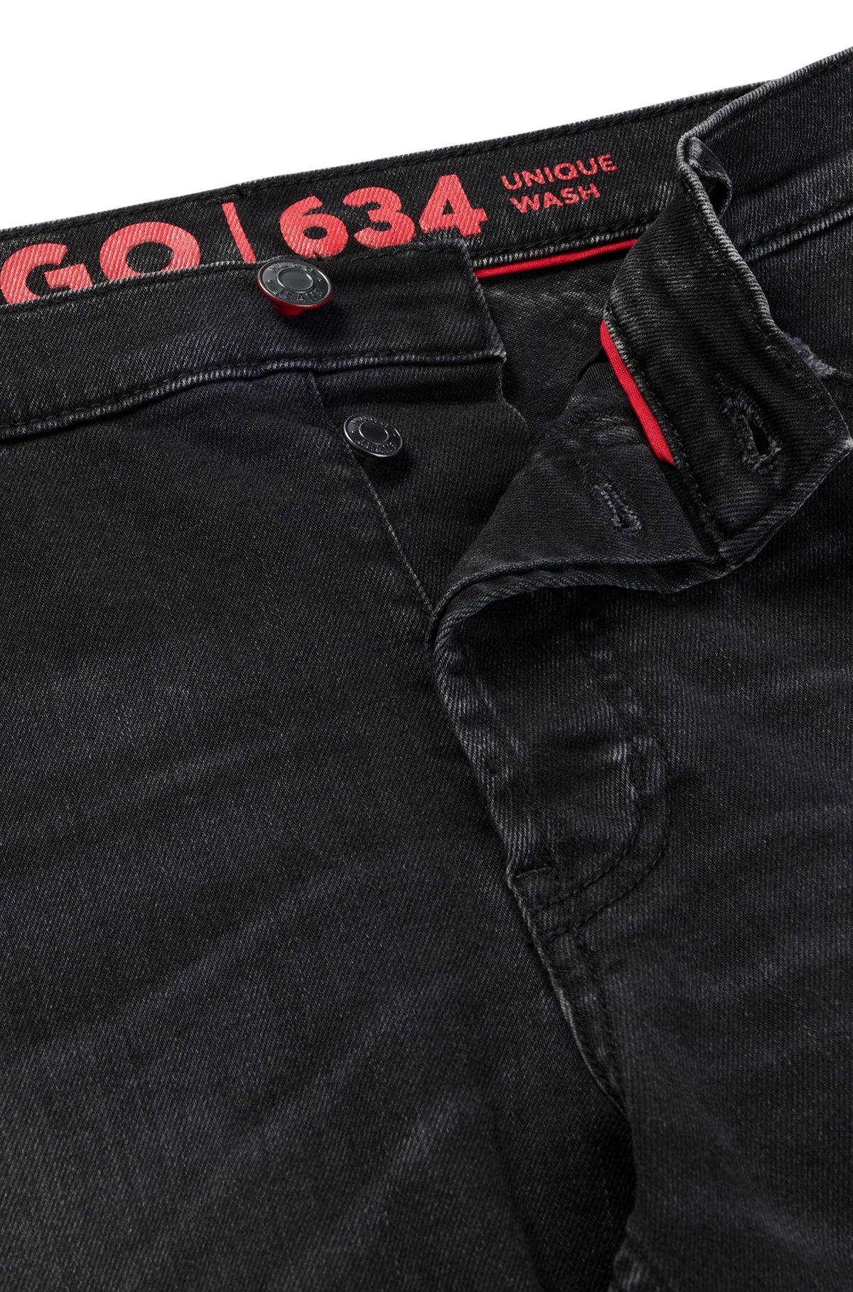 TAPERED-FIT JEANS IN BLACK COMFORT-STRETCH DENIM - 6