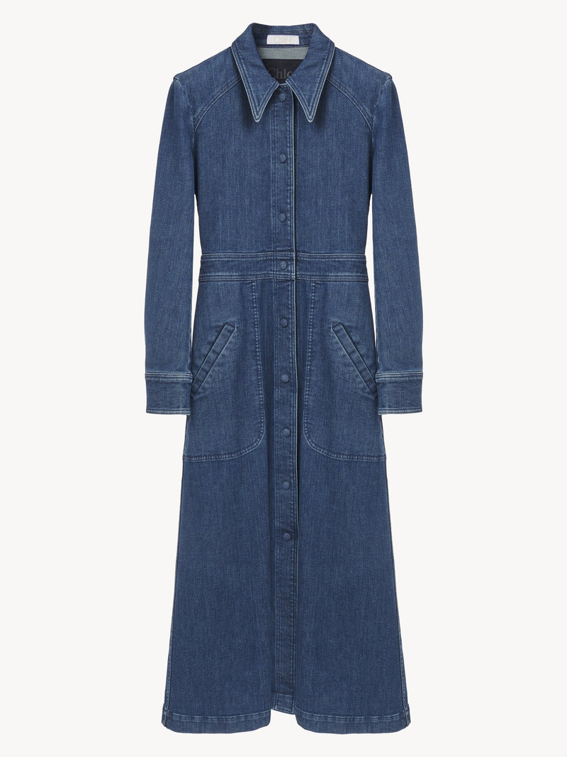 Chloé LONG-SLEEVE DENIM SHIRT DRESS outlook