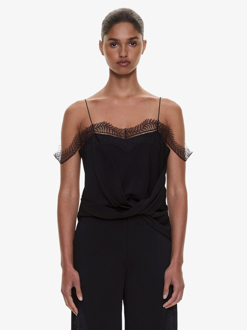 Miro Split Lace Draped Cami 1