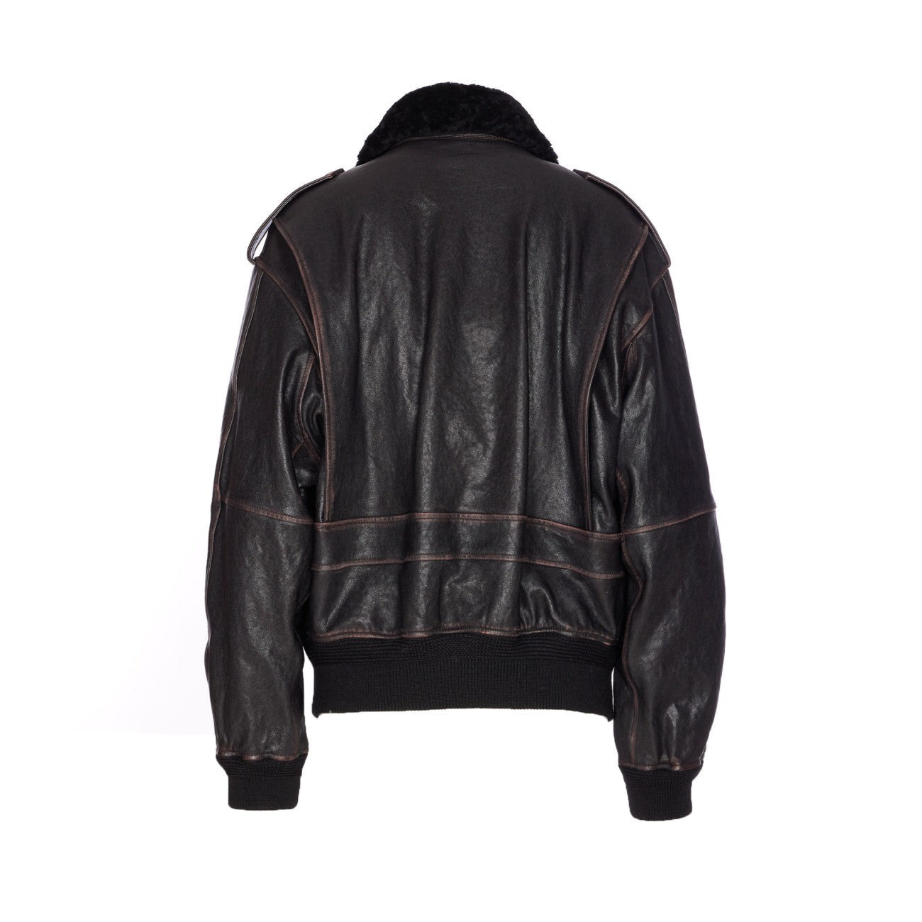 Saint Laurent Women Shearling And Textured Vintage Lambskin Bomber Jacket - 2