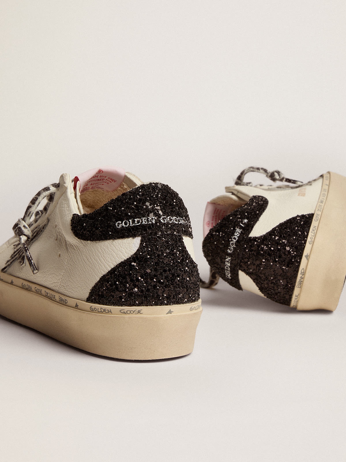 Golden Goose Hi Star sneakers with zebra-print pony skin star and black  glitter heel tab | REVERSIBLE
