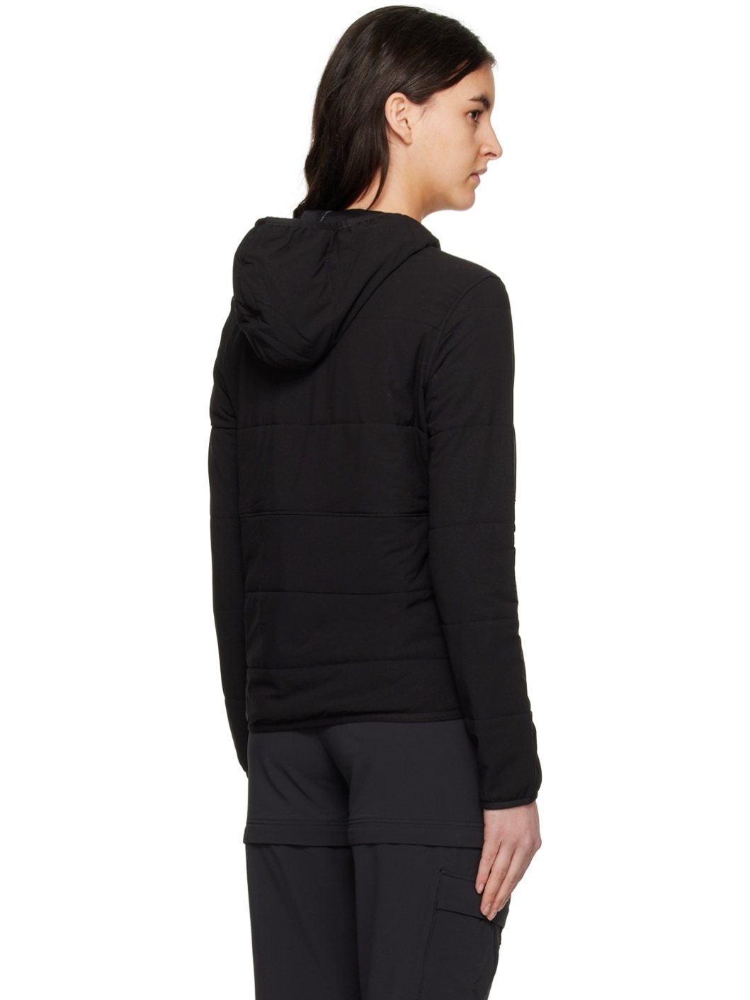 Black Quilted Hoodie - 3