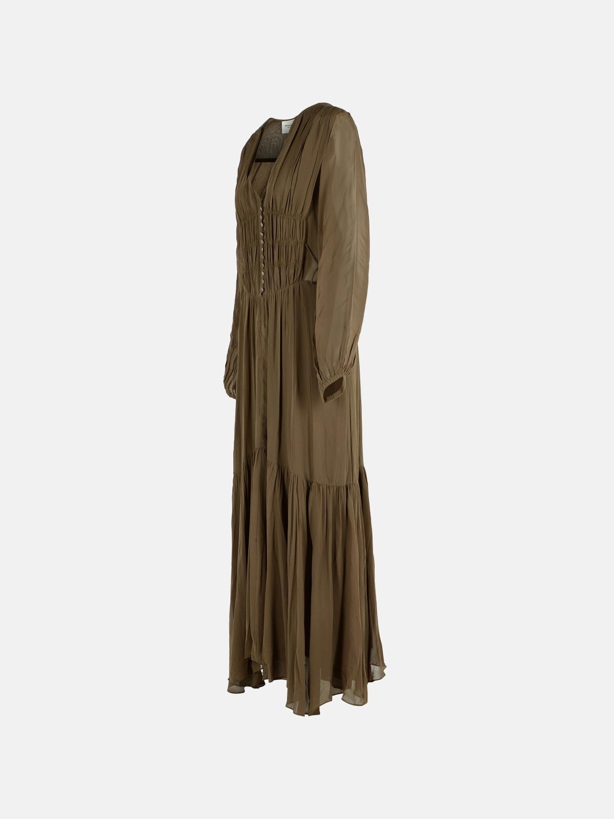BRIANE' KHAKI VISCOSE DRESS - 2