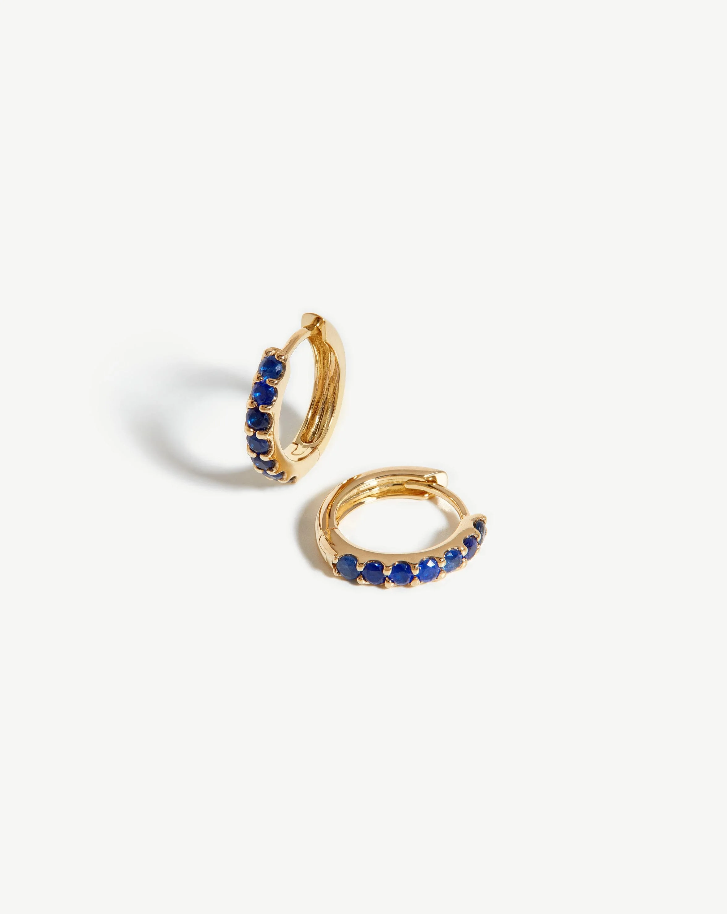 Solid Gold Sapphire Huggies - 1