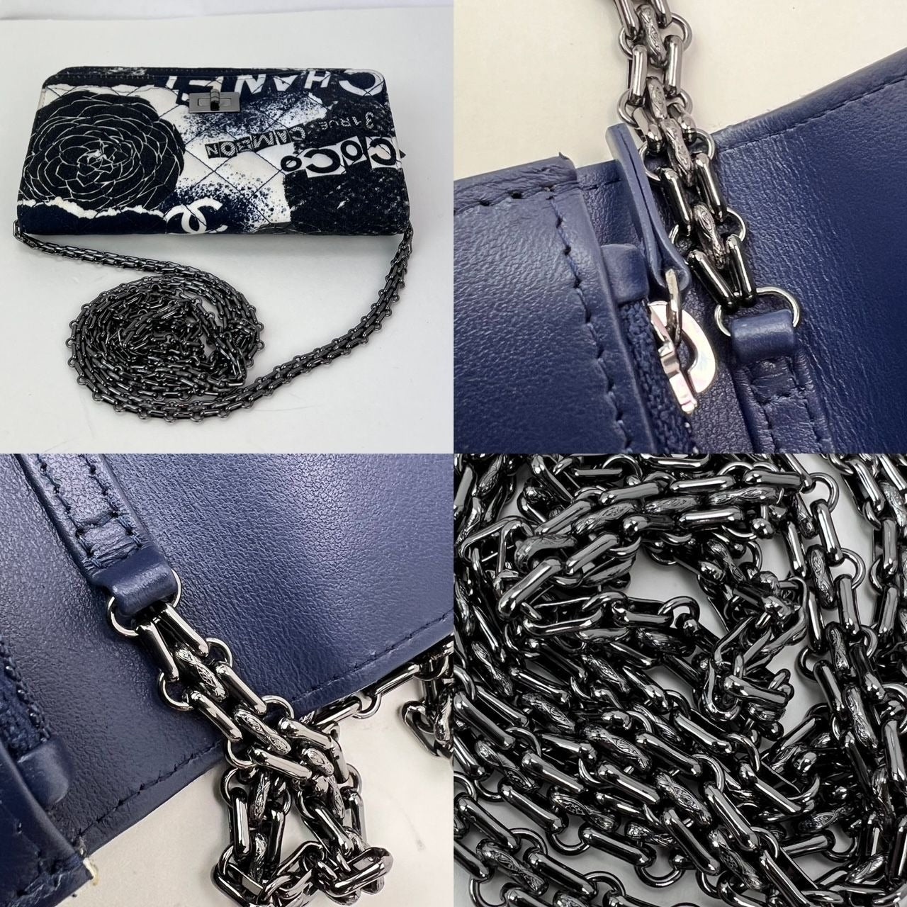 Chanel Reissue 2.55 Quilted Printed Canvas Limited Edition Wallet on a Chain Clutch RARE - 7