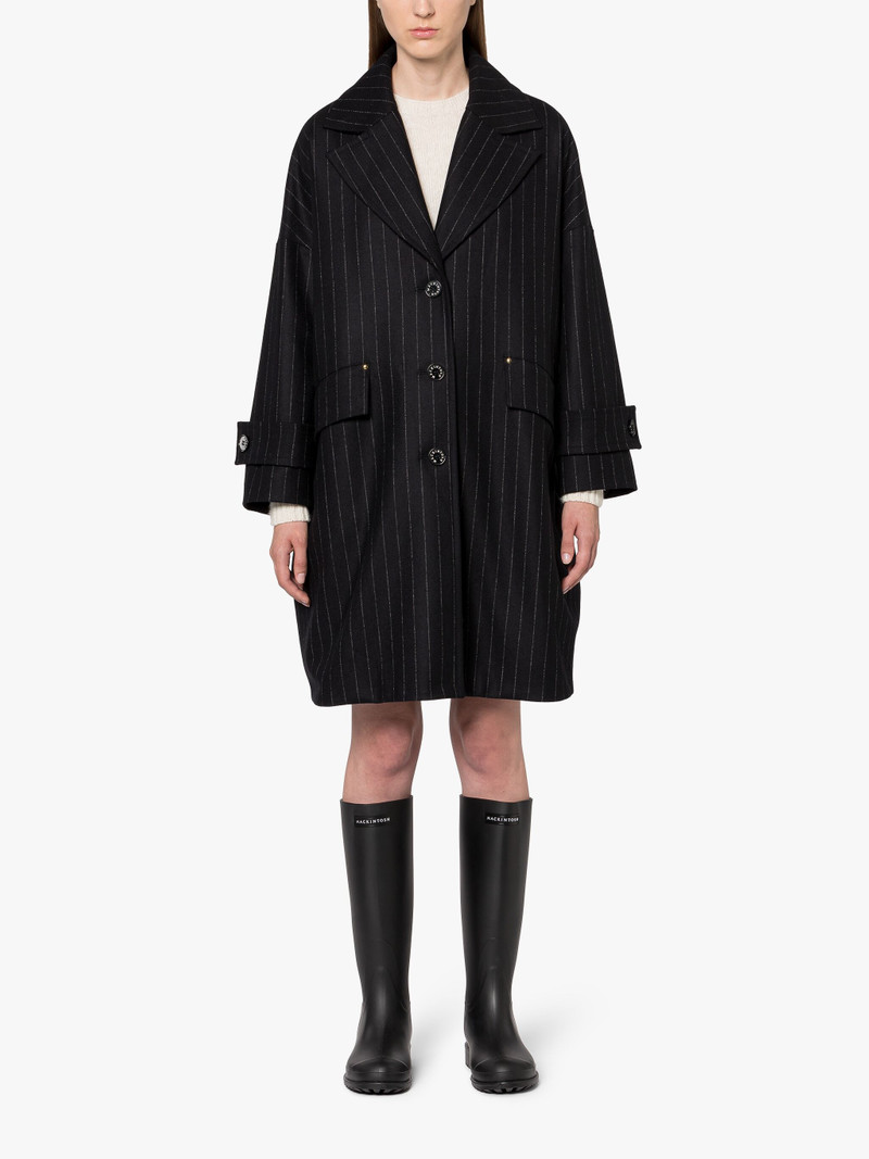 HUMBIE CHESTER NAVY CHALKSTRIPE WOOL OVERCOAT 3