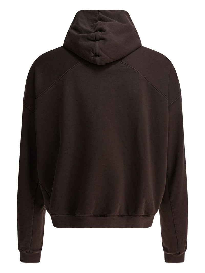 RRR123 stud-detail printed hoodie outlook