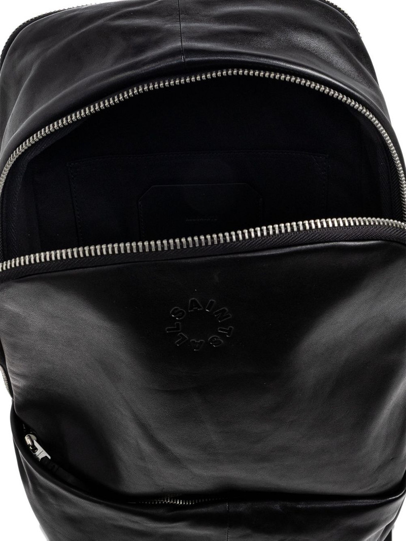 Finn logo-embossed leather backpack 4