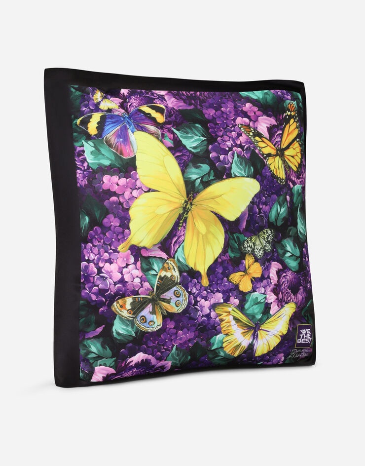 Butterfly-print silk pillow cover - 2