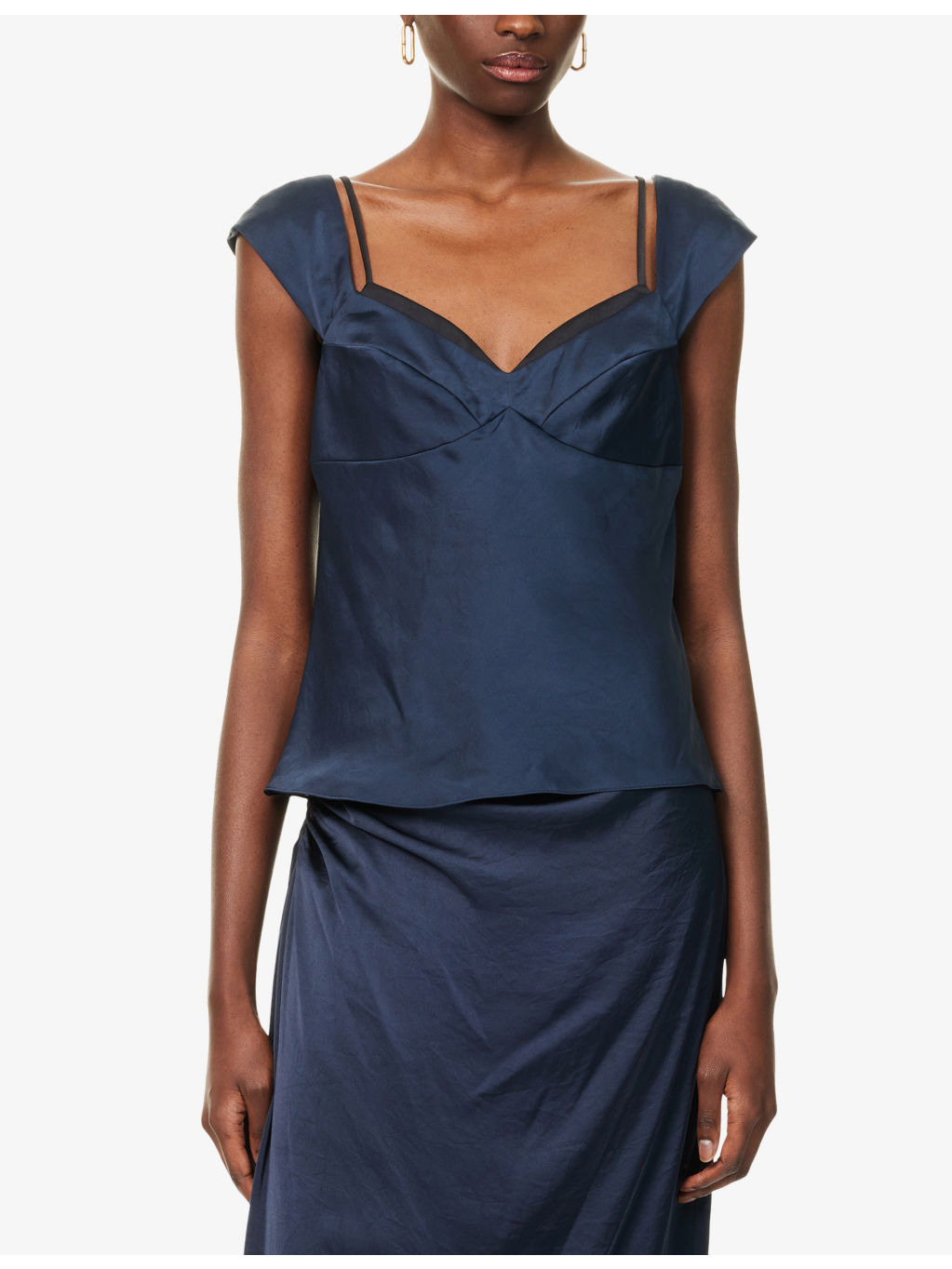Ruched Regular-Fit Woven Midi Skirt - 3
