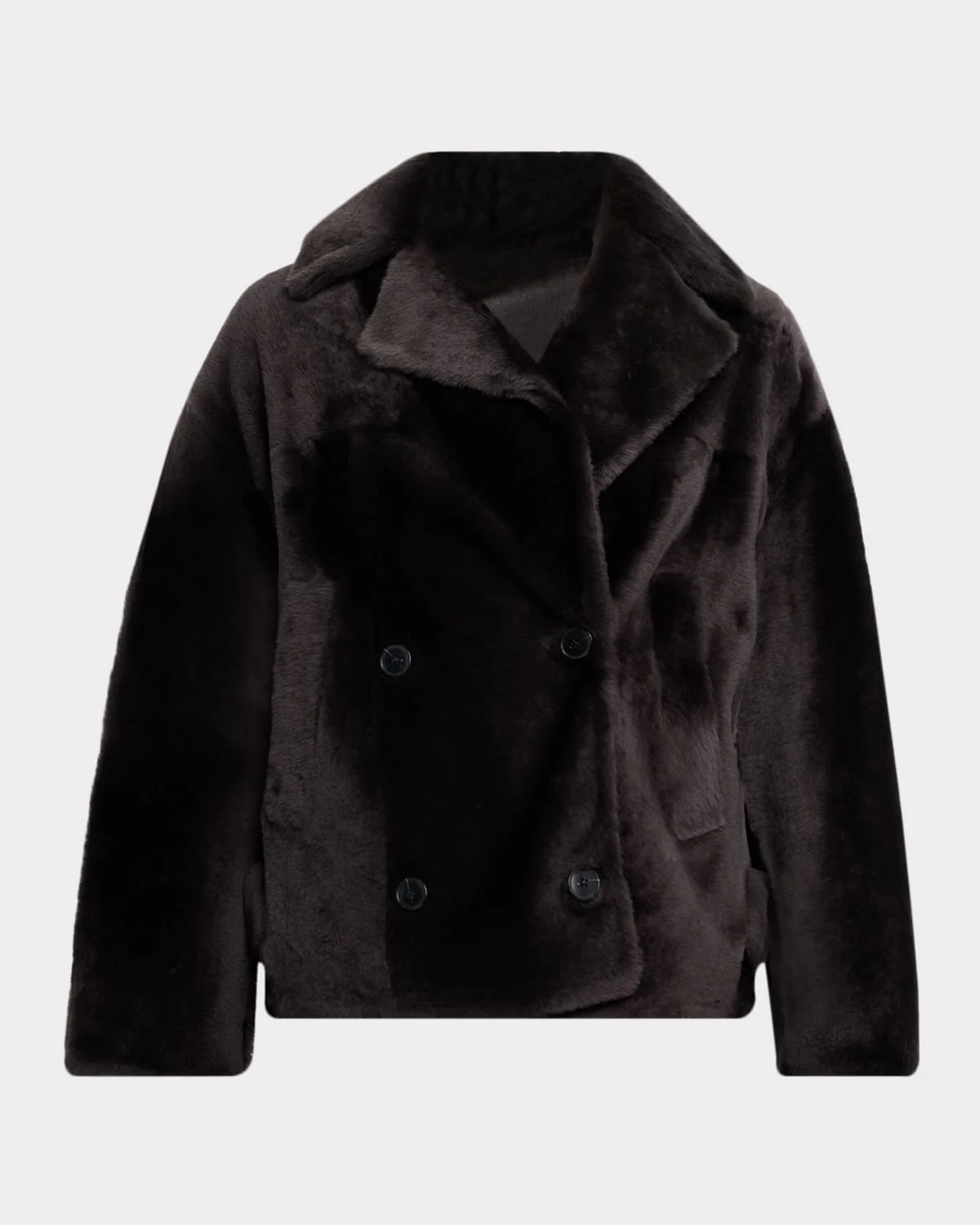 Shearling Pea Coat - 1