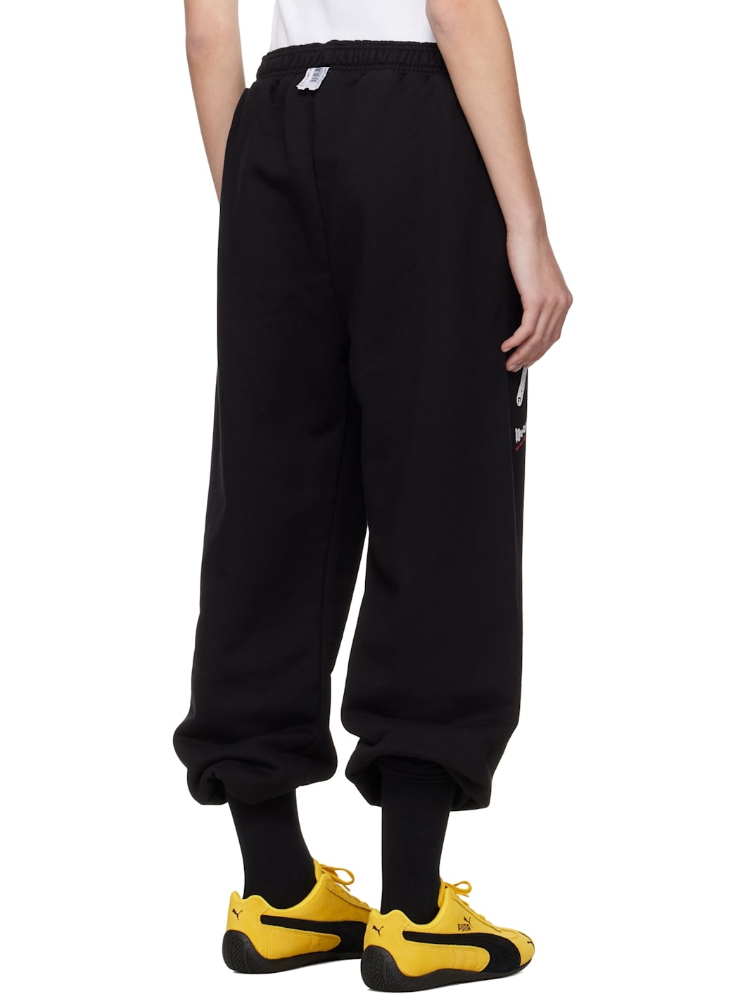 Black '07' Cropped Lounge Pants - 3
