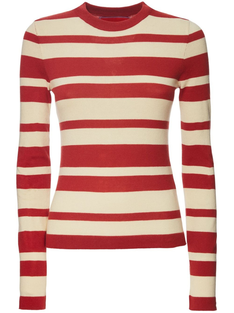 striped cotton-blend jumper 1