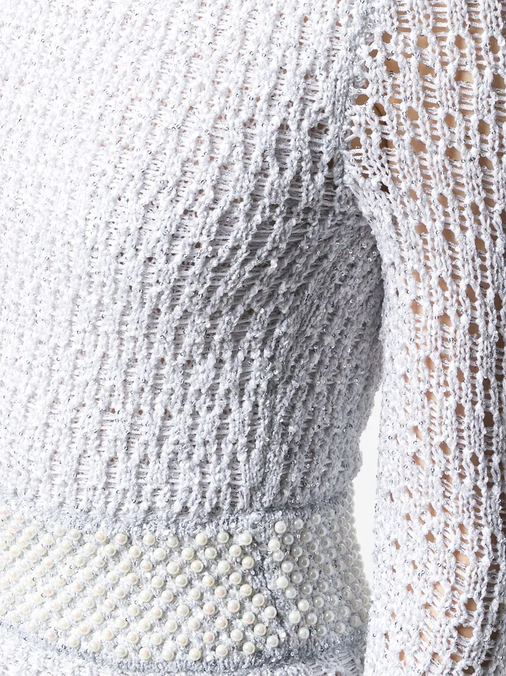 pearl and sequin embellished knitted dress - 5