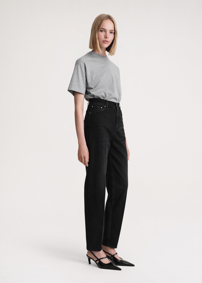 Tapered leg denim faded black 3