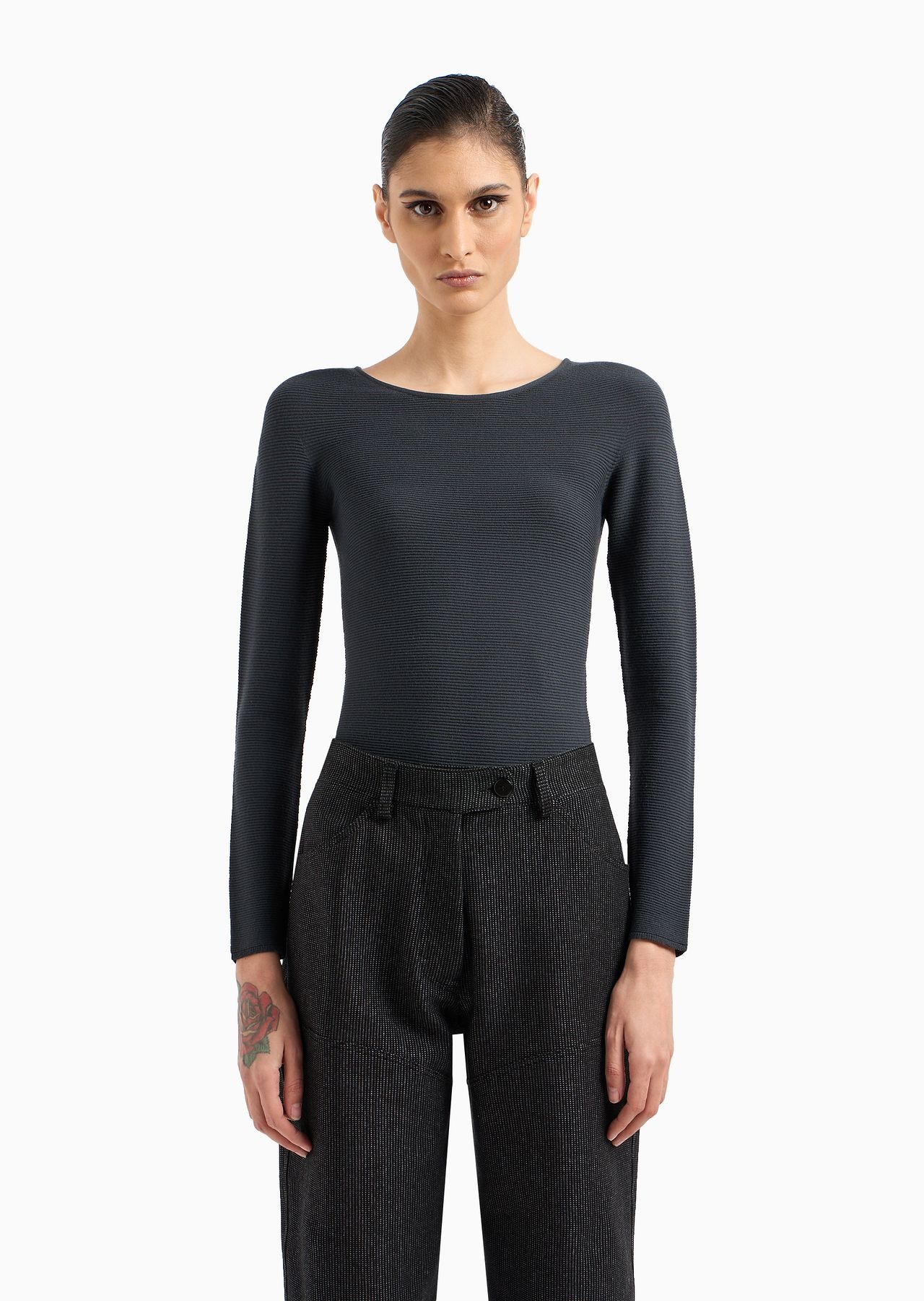 Links-stitch viscose long-sleeved jumper - 2