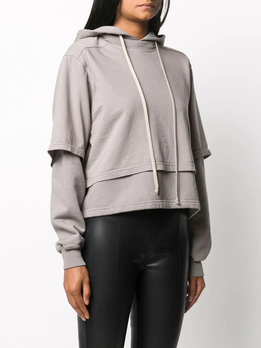 layered hooded sweatshirt  - 3